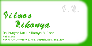 vilmos mikonya business card